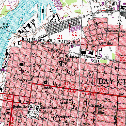 Topographic Map of Saint Joseph School, MI
