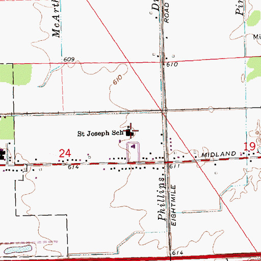 Topographic Map of Saint Joseph School, MI