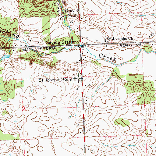 Topographic Map of Saint Josephs Cemetery, MI