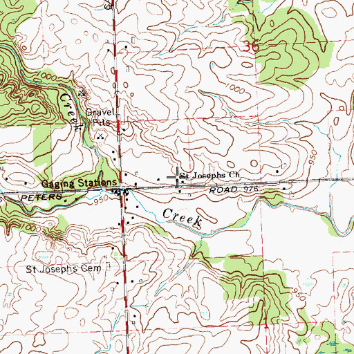 Topographic Map of Saint Josephs Church, MI