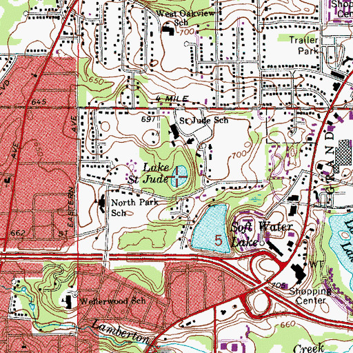 Topographic Map of Lake Saint Jude, MI