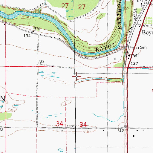 Topographic Map of Township of Union, AR