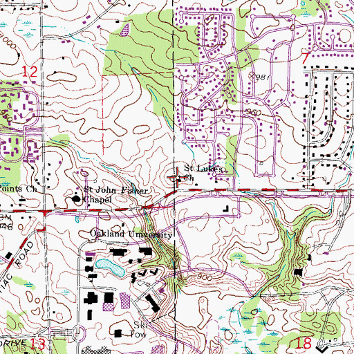 Topographic Map of Saint Lukes Church, MI