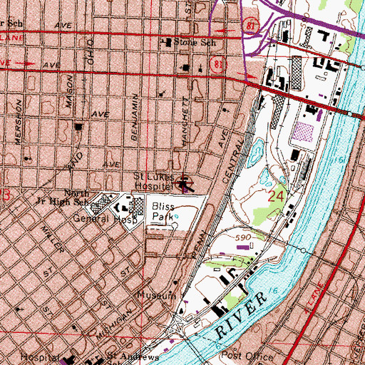 Topographic Map of Covenant Medical Center - Cooper, MI