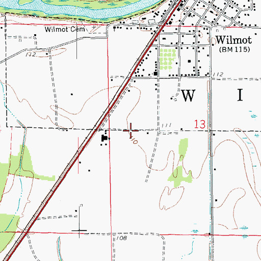 Topographic Map of Township of Wilmot, AR