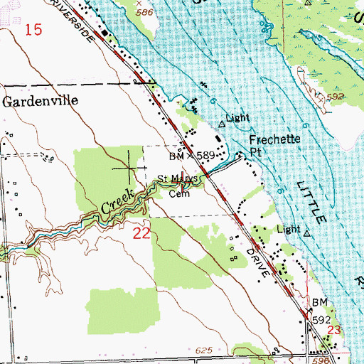 Topographic Map of Saint Marys Cemetery, MI