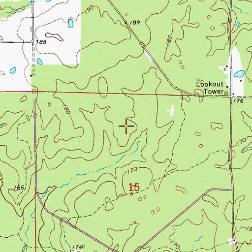Topographic Map of Township of Ouachita, AR
