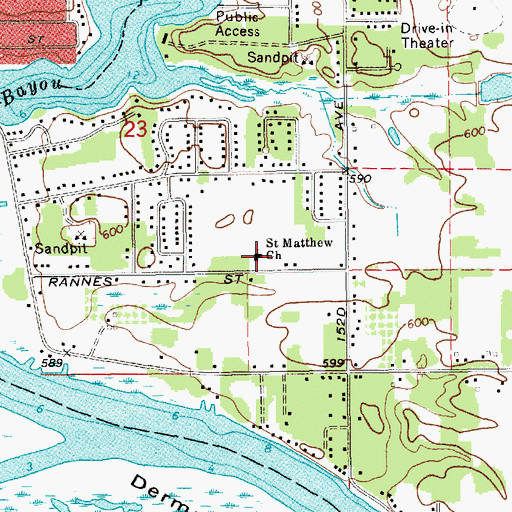 Topographic Map of Saint Matthew Church, MI
