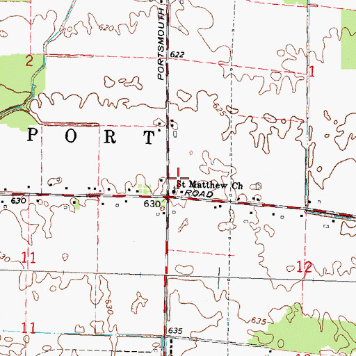 Topographic Map of Saint Matthew Church, MI