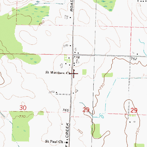 Topographic Map of Saint Matthew Church, MI