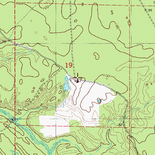 Topographic Map of Township of River, AR