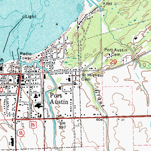 Topographic Map of Saint Michael Cemetery, MI