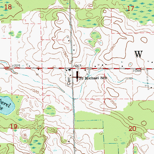 Topographic Map of Saint Michael School, MI