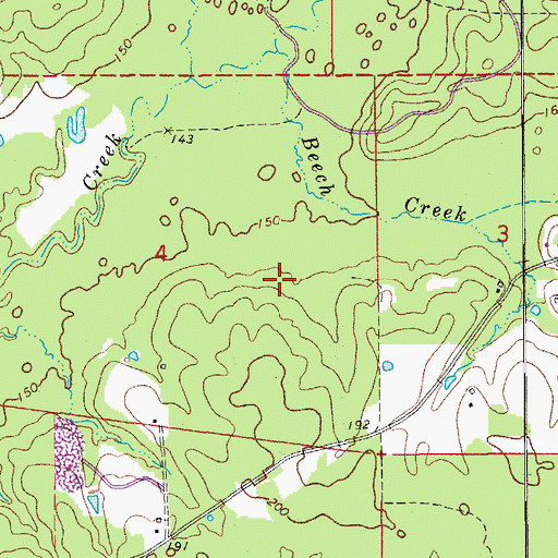 Topographic Map of Township of Washington, AR