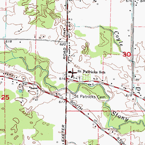 Topographic Map of Saint Patricks School, MI