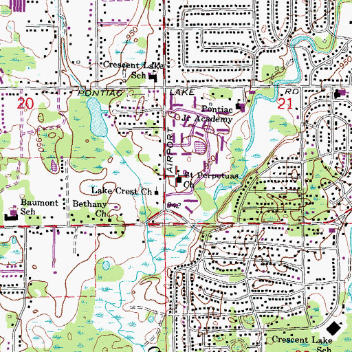 Topographic Map of Saint Perpetuas Church, MI