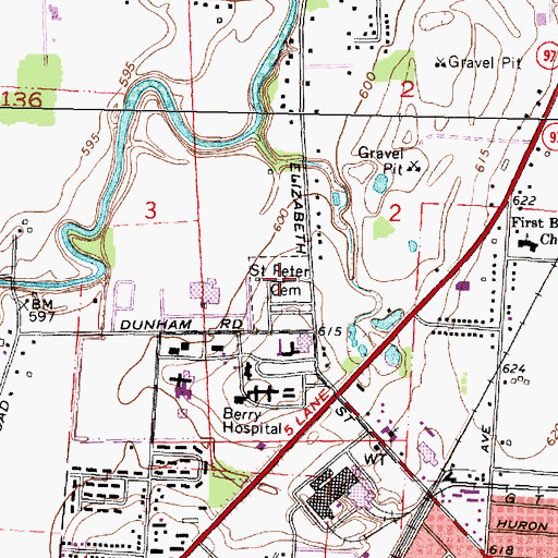 Topographic Map of Saint Peter Cemetery, MI