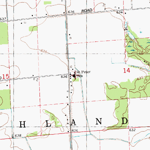 Topographic Map of Saint Peter School, MI