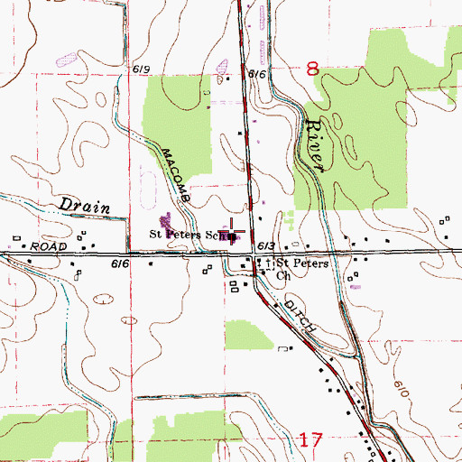 Topographic Map of Saint Peter Lutheran School, MI