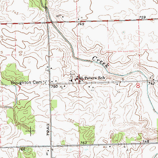Topographic Map of Saint Peters School, MI