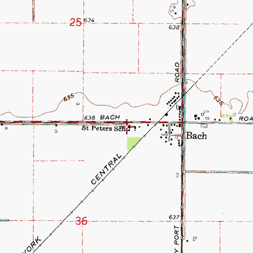Topographic Map of Saint Peters School, MI