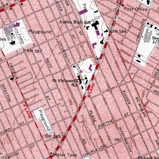 Topographic Map of Saint Philomena School, MI