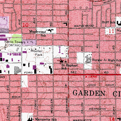 Topographic Map of Saint Raphael School, MI