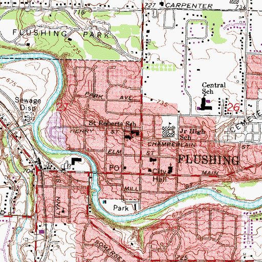 Topographic Map of Saint Roberts School, MI