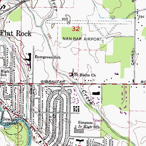 Topographic Map of Saint Rochs Church, MI