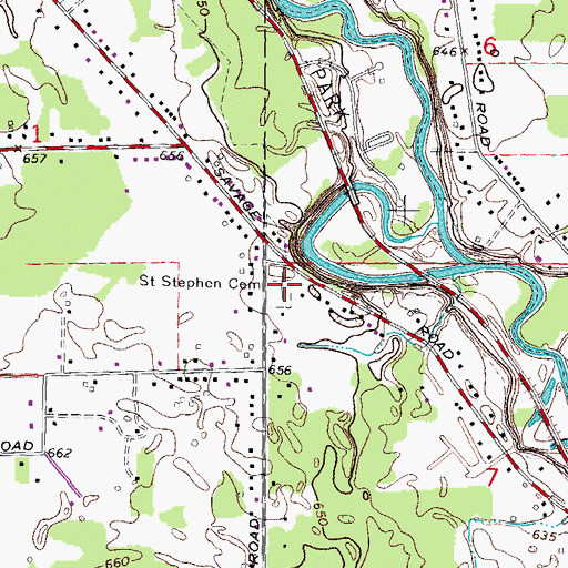 Topographic Map of Saint Stephen Cemetery, MI