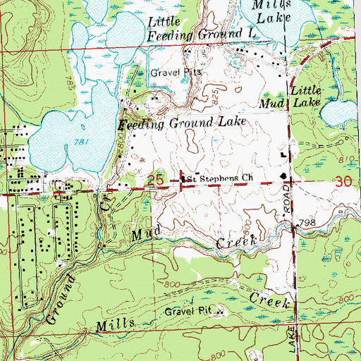 Topographic Map of Saint Stephens Church, MI