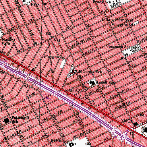 Topographic Map of Saint Teresa School, MI