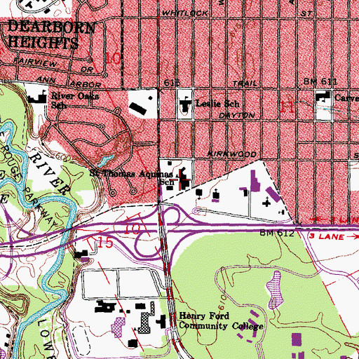 Topographic Map of Saint Thomas Aquinas School, MI