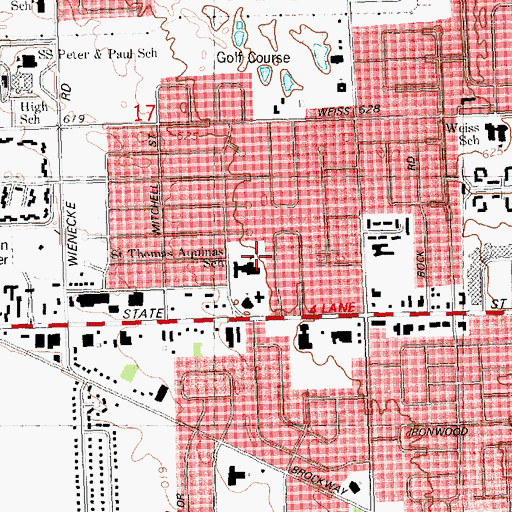 Topographic Map of Saint Thomas Aquinas School, MI