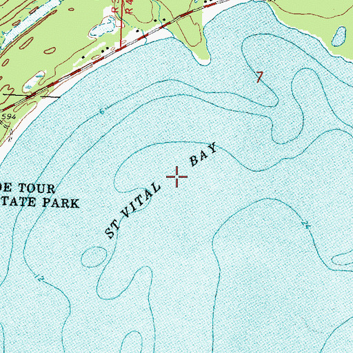 Topographic Map of Saint Vital Bay, MI