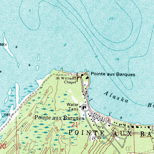 Topographic Map of Saint Williams Chapel, MI