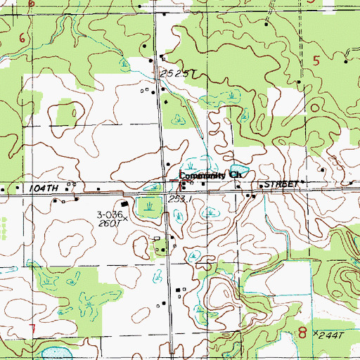 Topographic Map of Salem School, MI