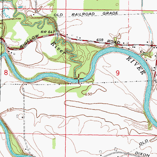 Topographic Map of Saline River, MI