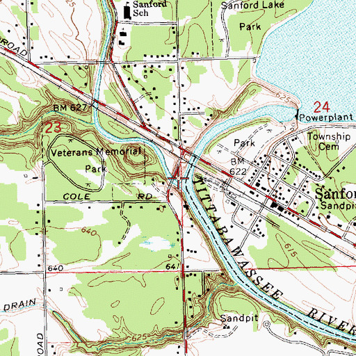 Topographic Map of Salt River, MI