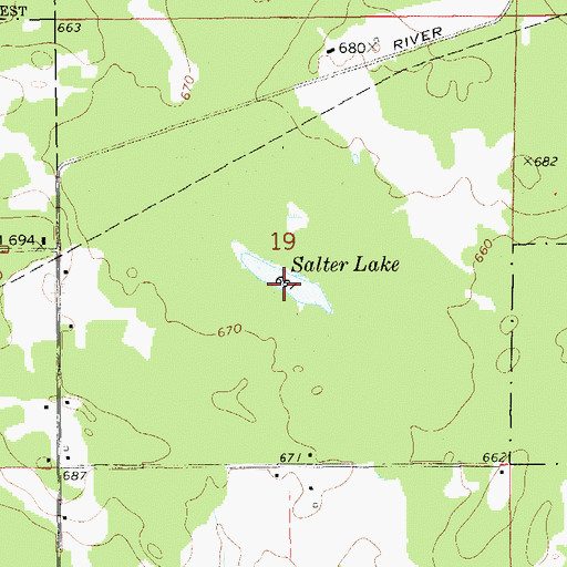 Topographic Map of Salter Lake, MI