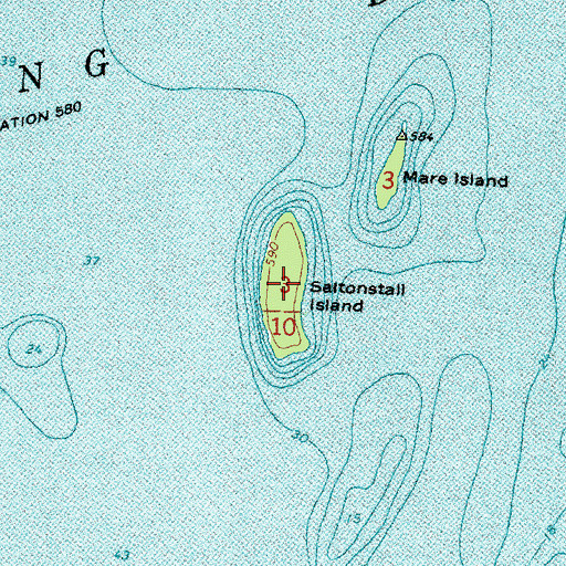 Topographic Map of Saltonstall Island, MI