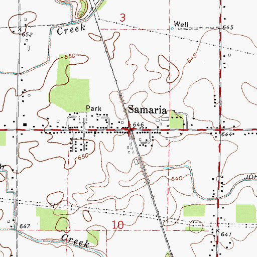 Topographic Map of Samaria, MI