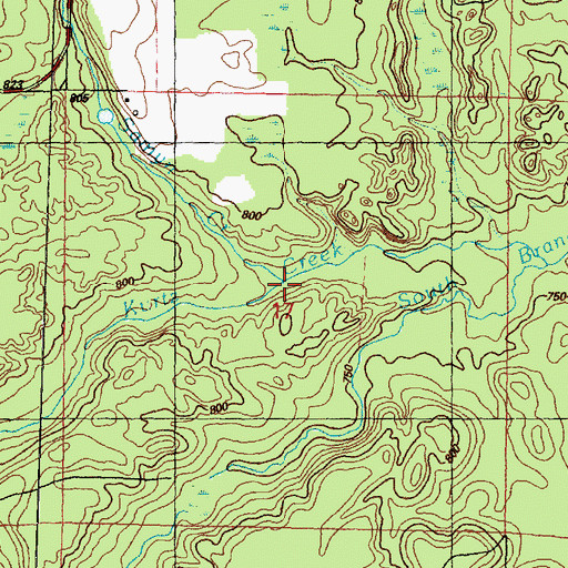 Topographic Map of Samyn Creek, MI