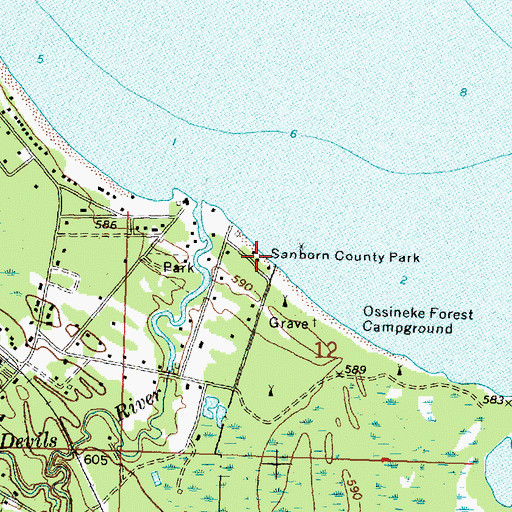 Topographic Map of Sanborn Country Park, MI