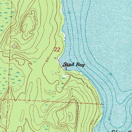 Topographic Map of Sand Bay, MI