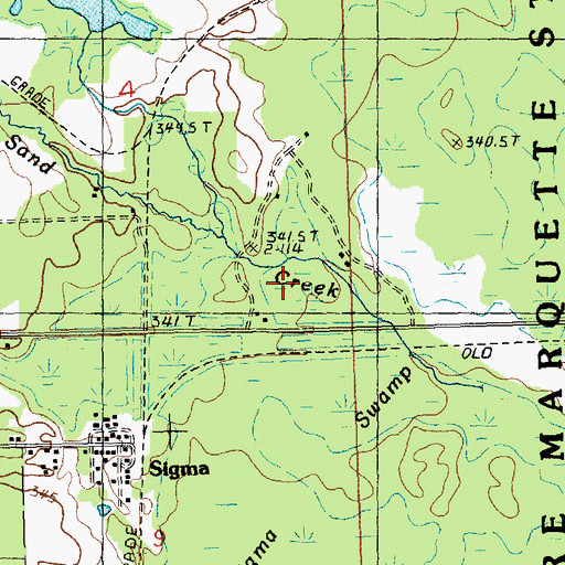 Topographic Map of Sand Creek, MI