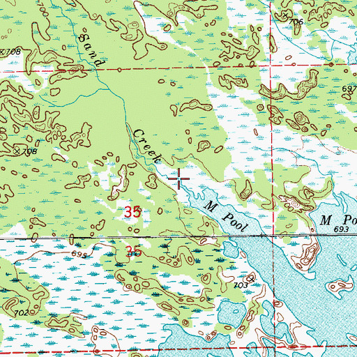 Topographic Map of Sand Creek, MI