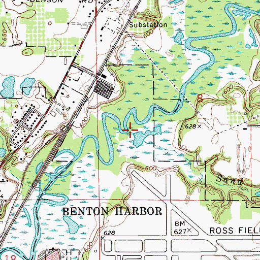 Topographic Map of Sand Creek, MI