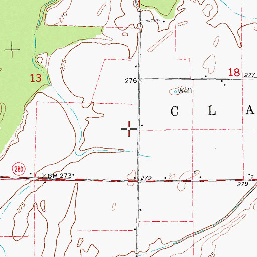 Topographic Map of Township of Clark, AR