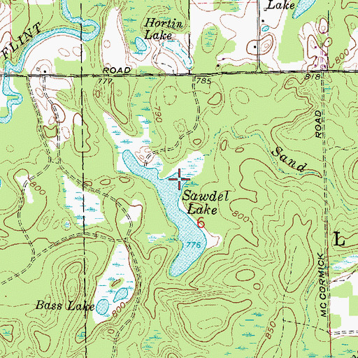 Topographic Map of Sand Hill Drain, MI